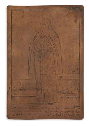 (MEXICO.) Copper printing plate of Saint Collette.